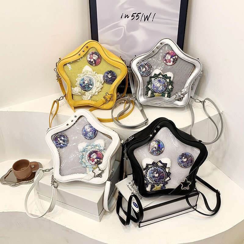 2D Pentagram Small Backpack 2025 New Cute Girl Pain Stylish Versatile Transparent Crossbody Bag