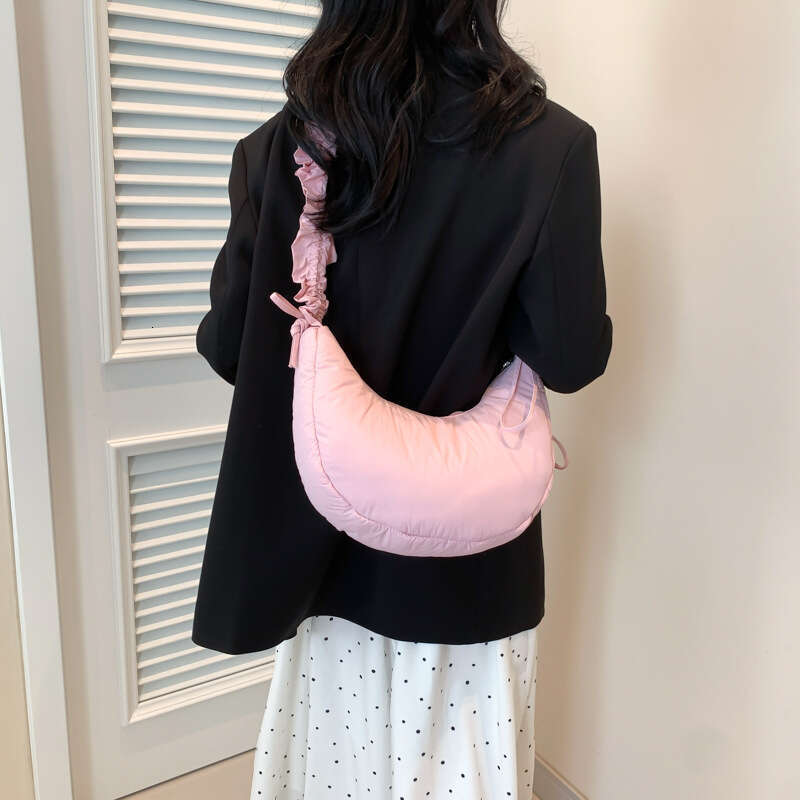 Korean Style Fashion Pleated Dumpling for Women 2025 New Simple Underarm Solid Color Casual Shoulder Crossbody Bag