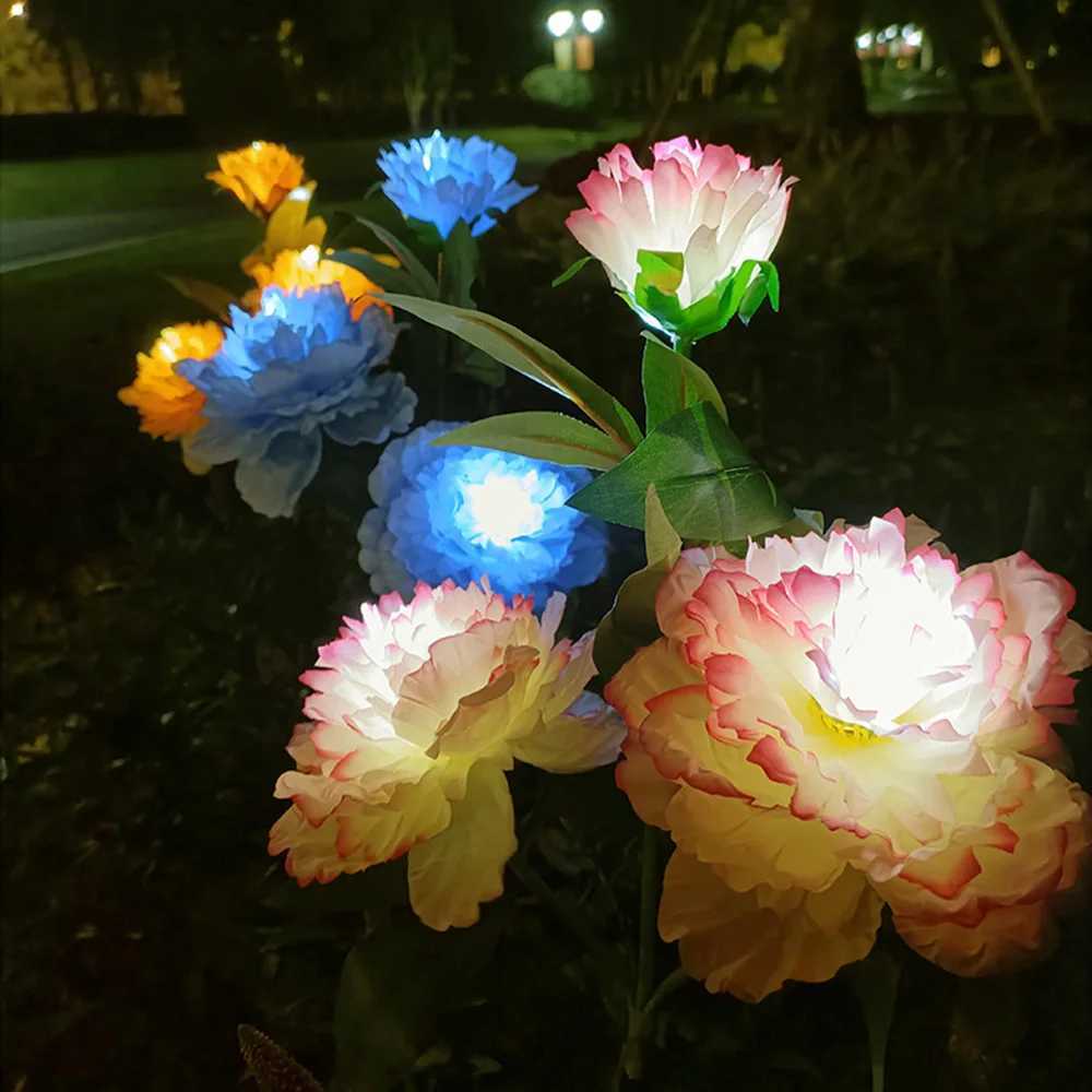LED Solar Simulation Peony Flower Solar LED Light Garden Yard Lawn Night Lamp Landscape Garden Home Christmas Decoration W250607