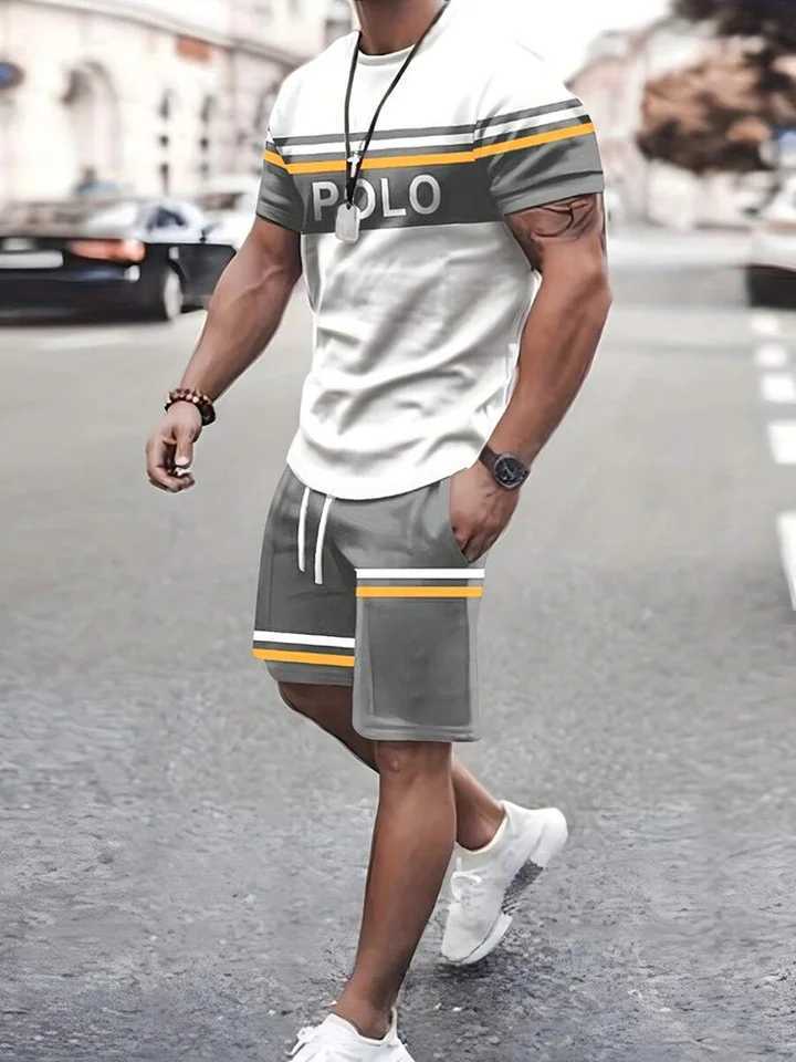 Summer Everyday Casual Mens T-shirt Shorts Set Urban Street Fashion Mens Short-sleeved Outdoor Sports Mens Shorts 3D Printing W250609