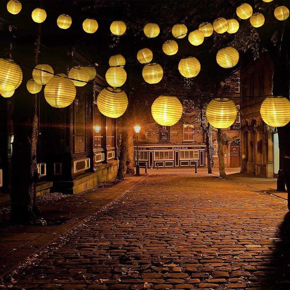 Tirvose 6.5M 30LEDs Solar Lantern Ball Christmas Garland Fairy String Lights Outdoor Solar Garden Light for Wedding Party Decoration W250607