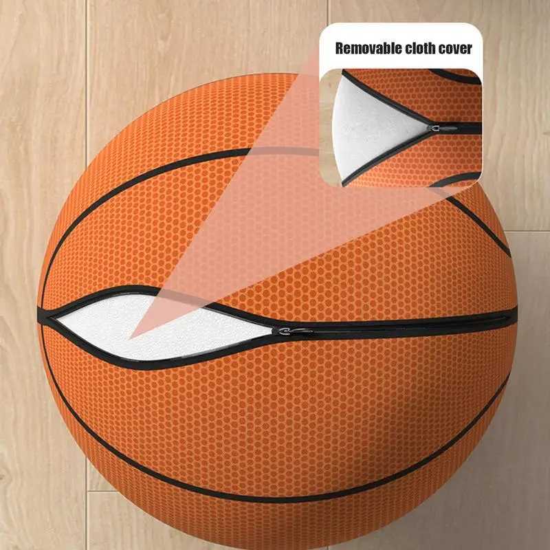 Indoor Quiet Basketball 7 Inches Silent Basketball Dribbling Toy with Zippered Removable Cover Quiet Basketball High Elasticity XJ250606