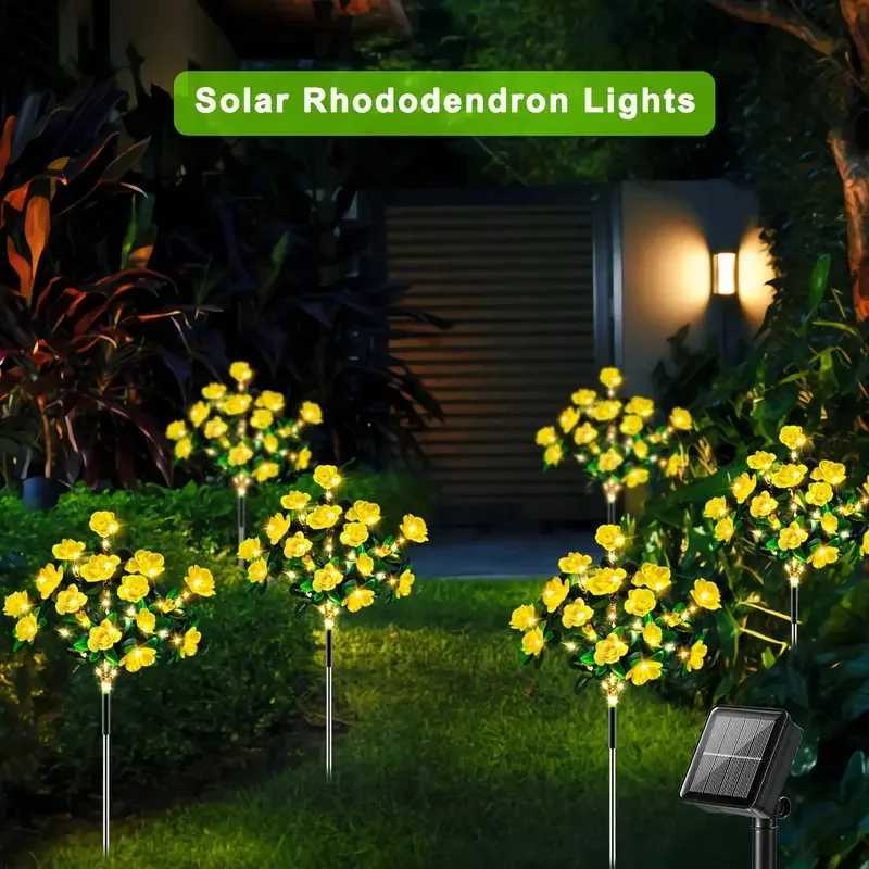 Azalea Lawn Lamp 7 Heads Flower Lantern For Outdoor Lighting Holiday Party Yard Garden Decorative Flowers Solar LED Warm Lights XJ250606