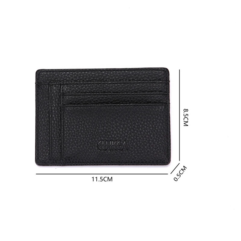 Mens Ultra-Thin ID Credit Card Holder Soft Wallet PU Leather Super Slim Coin Purse Business Card Case Protable Zipper Money Bag 250605