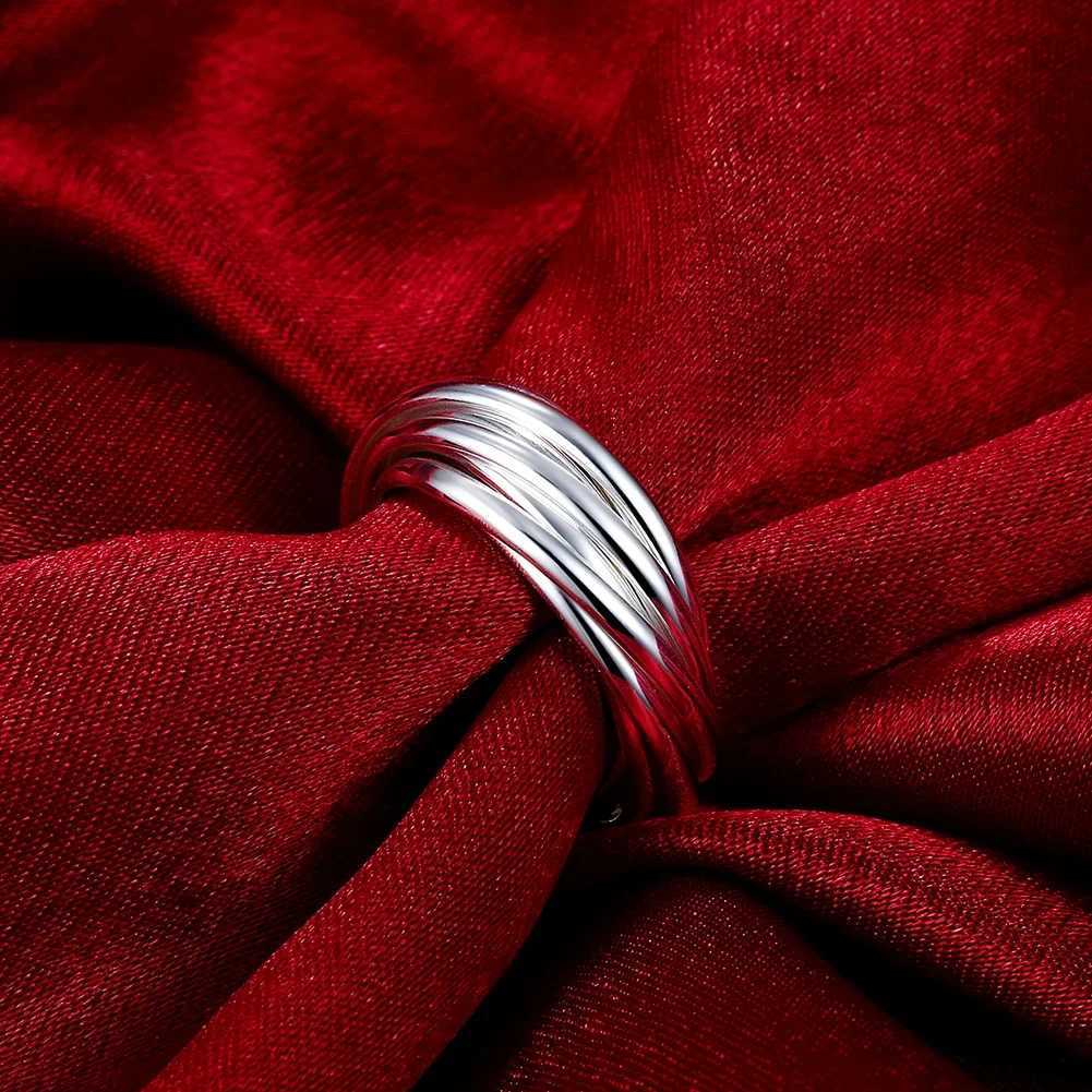 Hoy 925 Sterling Silver Fine Five Circles Ring For Women Fashion Folk-custom Wedding Party Christmas Gift Classic Jewelry XJ250606