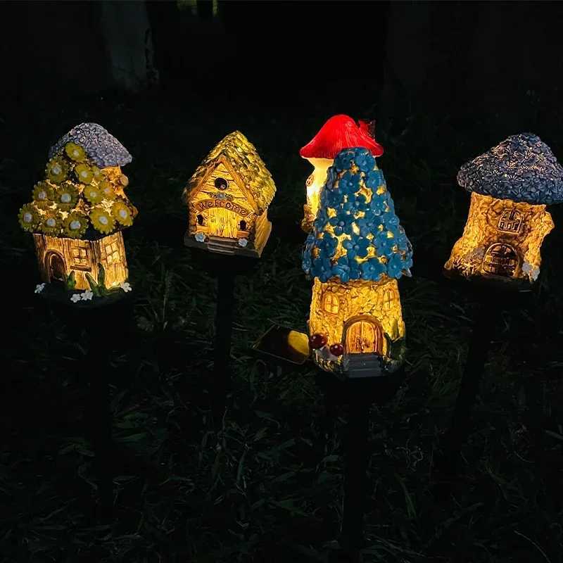 Solar Powered Fairy House Lawn Lamp Solar LED Light Outdoor Garden Decoration Lamp Waterproof Solar Lights XJ250606