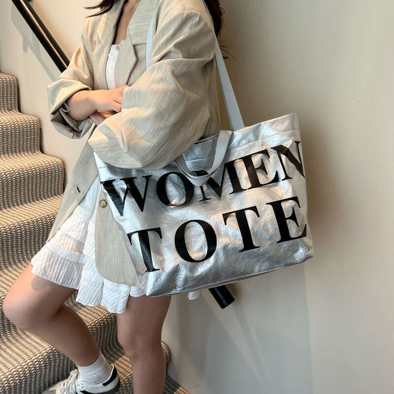 High-End Tote Large Capacity Commuter Niche Design PVC Shoulder Underarm Bag Handbag for Women