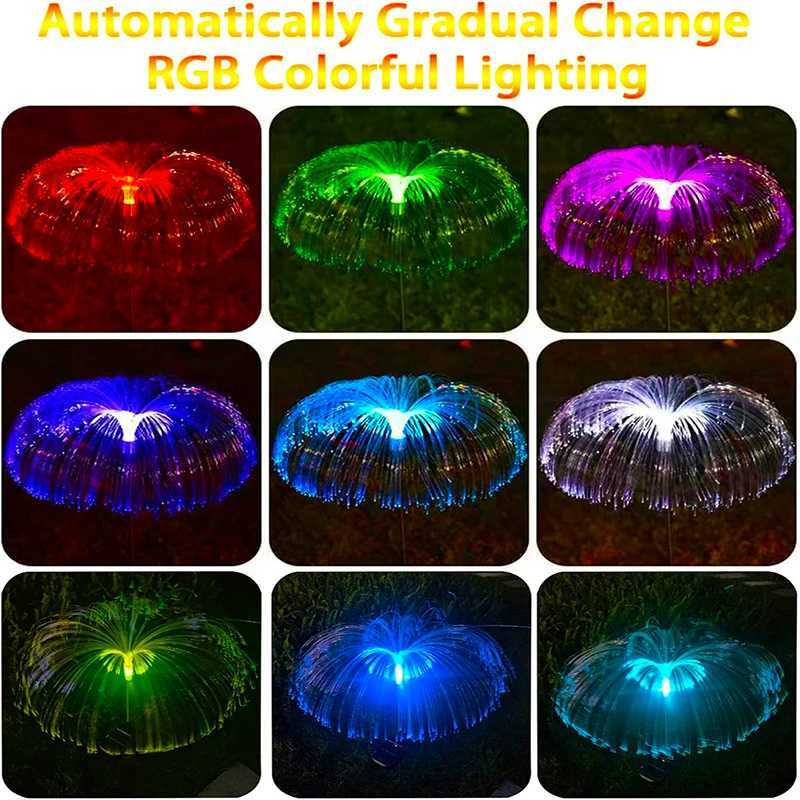Solar Outdoor Lights for Garden Waterproof Jellyfish 7 Color Changing Lawn Solar Lights Flower Yard Light Decorative for Pathway W250607