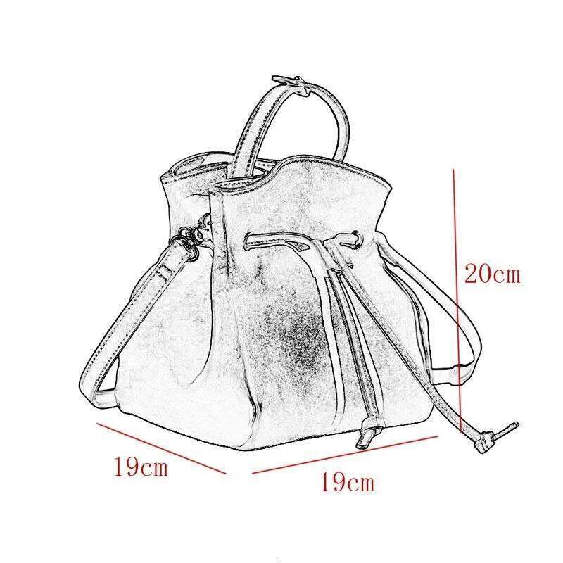 Johnature Vintage Drawstring Bucket Bag Genuine Leather Summer 2025 New High Quality Natural Cowhide Shoulder & Crossbody Bags