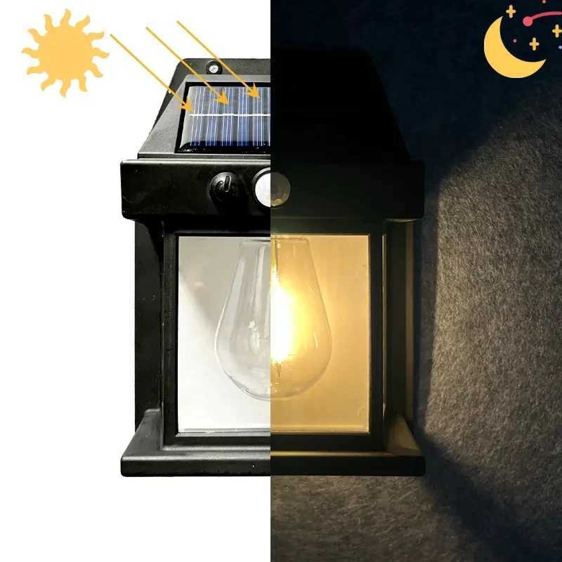 Powerful Outdoor Solar Lamp Garden Solar Powered Streetlight Outdoor Lights Waterproof Light LED Lighting External Decoration XJ250606