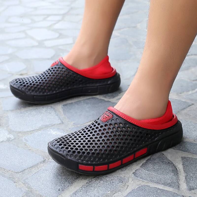 Ddmyoutdoor Summer Beach Sandals Breathable Men Casual Shoe Hole Shoes Light Clogs Home Garden Outdoor Male Flat Slippers Big Size outdoor shoes