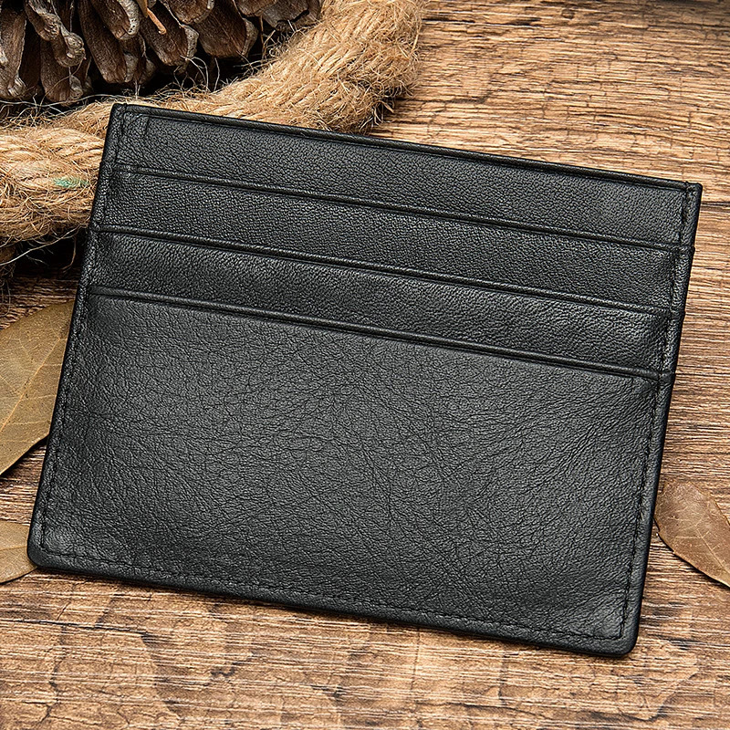 WESTAL Leather Mens Credit Card Black Holder Cards Casual ID Holders 250605