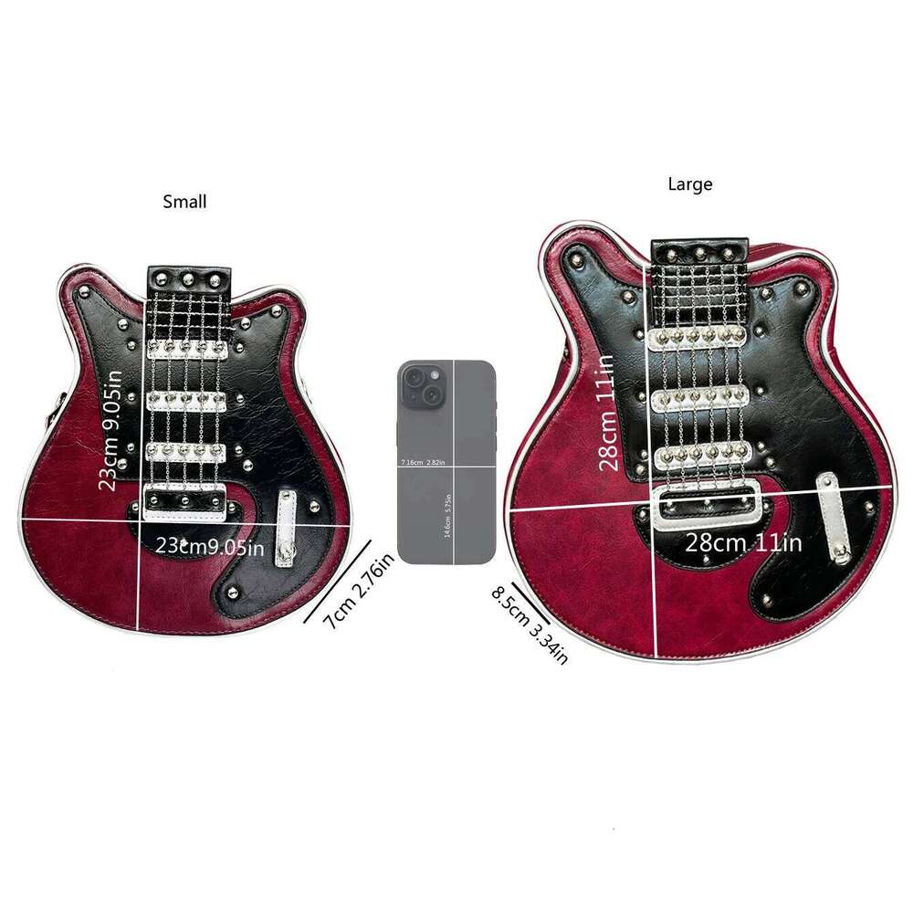 Elegant Women's Guitar-Shape Leather Clutch Versatile Designer Crossbody Accessory