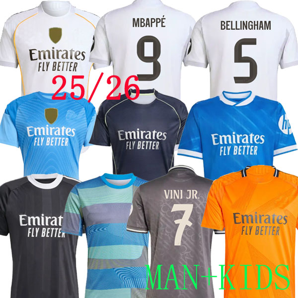 24 25 26 MBAPPE BELLINGHAM VINI JR soccer jerseys real final valverde CARVAJAL 2024 2025 2026 football shirt 4th CAMAVINGA Camisetas MaDrIdS men kids kit ENDRICK