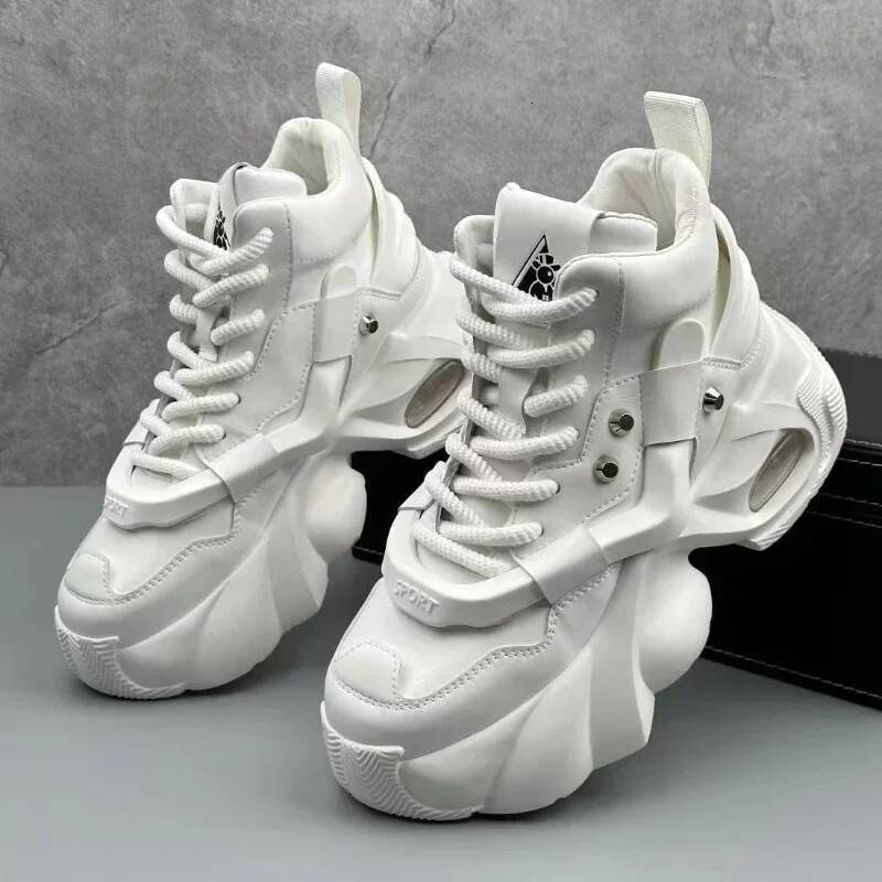 Ddmyoutdoor Men S High Top New Trend Wear Resistant Synthetic Leather Casual Lace Up Height Increasing Fashion Boots Outdoor Shoes