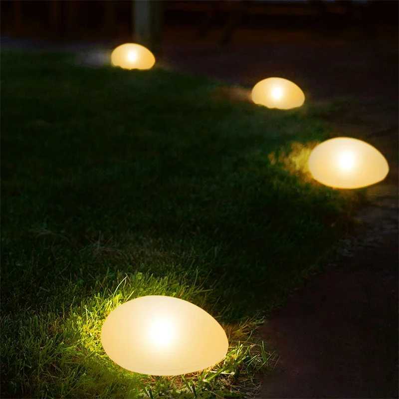 Solar Garden Lights Outdoor Waterproof Solar Powered Stone Light Outdoor Landscaping lights for Garden Pathway Yard Lawn light XJ250606