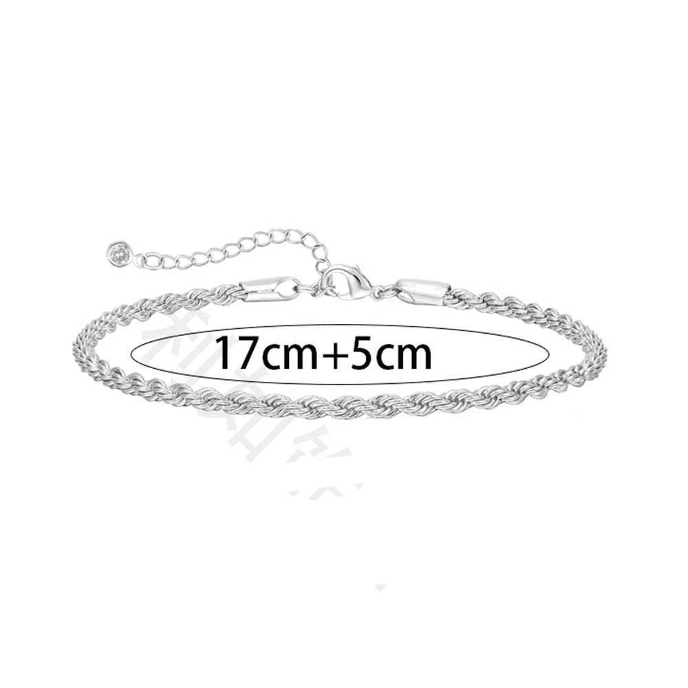 1 or 2 Pcs Chain Bracelet for Men 925 Sterling Silver Stainless Steel Bracelets Rope Cuban Link Bracelet Set for Men Dad Husband W250606
