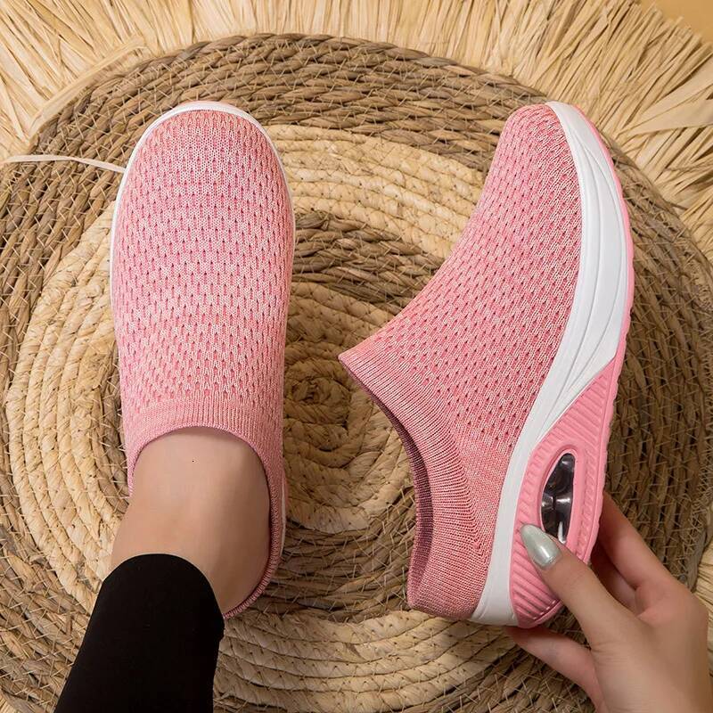 Ddmyoutdoor Platform Tennis Woman Fashion Mesh Lightweight Outdoor Thick Soled Lazy Casual Hiking Versatile Vulcanized Shoes Outdoor Shoes