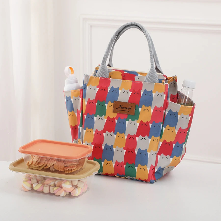 Daily portable outing with rice Oxford cloth insulation lunch bag fashion large capacity waterproof hand carry with lunch 250606