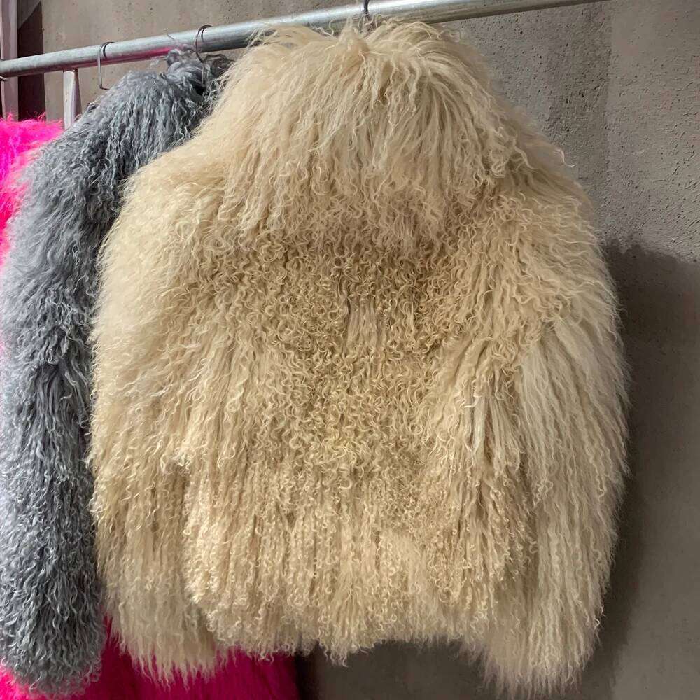 Jacket Stand Collar Women's Mongolian Coat Warm Winter Natural Fur Cloth 908