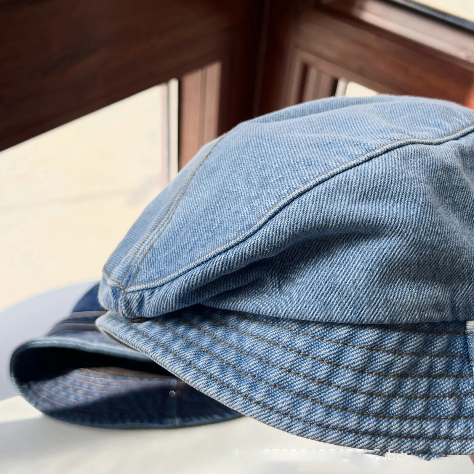 Women Cotton Fisherman Hat Bucket Hats Summer Sunscreen Panama Denim Fabric Sunbonnet Outdoor Casual Fisherman Hat Beach Cap 250605