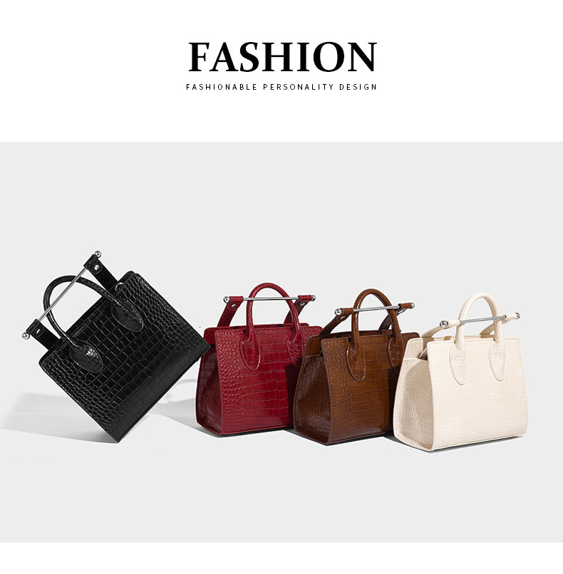 Free Shipping Summer New Luxury Fashion Handbag Niche Large Designer Bags Capacity High-end Sense Single Shoulder Crossbody Crocodile Pattern Small Sq