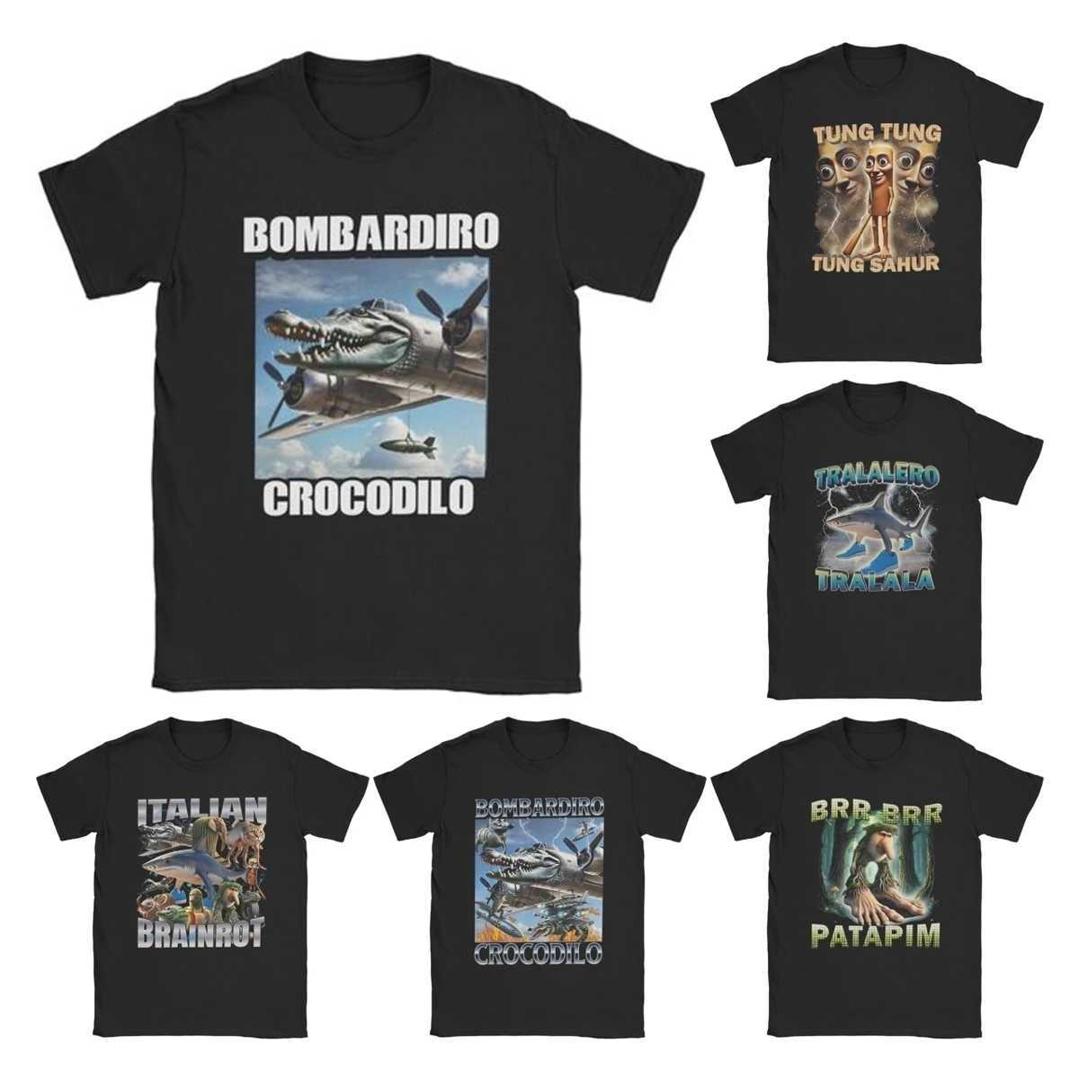 Men Women Print Bomber Crocodile Crocodilo Crocodile Plane Bomber T Shirt T Cotton T-shirts Clothes X250607