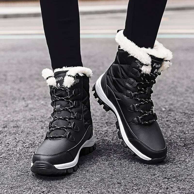 Ddmyoutdoor Winter Women High Quality Cotton Shoes With Thick Soles Anti Slip And Warm Snow Comfortable Plush Work Ankle Boots Outdoor Shoes