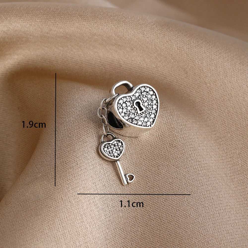 New 925 Silver Charm Fit Original Bracelet Accories Women Jewelry White zircon Series Snake football flower heart-shed BeadXJ250607