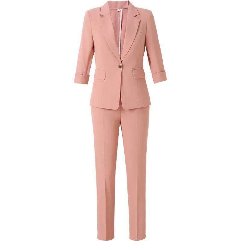 Elegant Thin Women's Suit Set Casual Professional Workwear Small Western Style Jacket Spring Summer New Arrival 2025