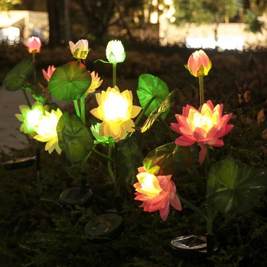 LED Solar Lotus Field Plug-in Light Landscape Lawn Balcony Atmosphere Courtyard LightXJ250606