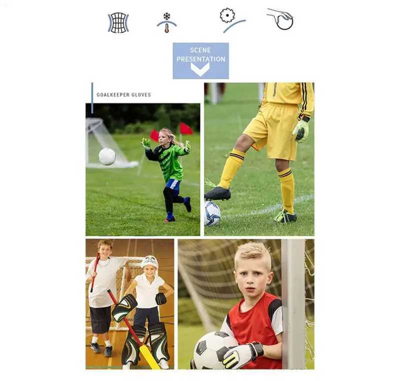 Goalkeeper Gloves Anti-Slip Goal Keeper Gloves Enhanced Grip Pads Protection Anti-Slip Equipment Gear For Training SportXJ250606