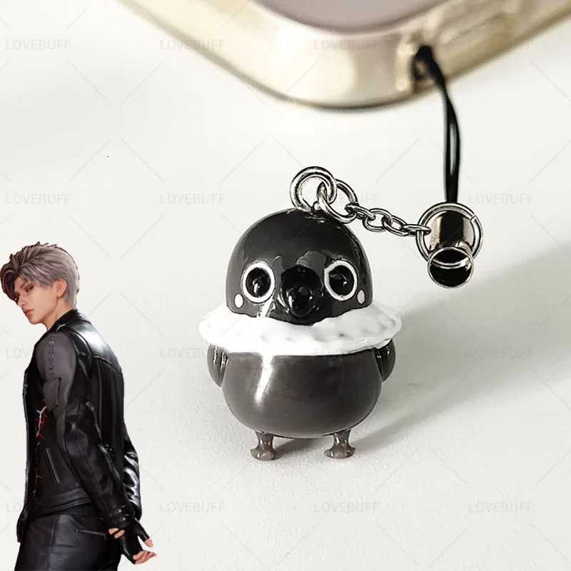 Game Love And Deepspace Sylus Grumpy Crow Cosplay Keychain Unisex Resin Phone Chain Keyring Key Chain Pendant Accessories Prop 250606