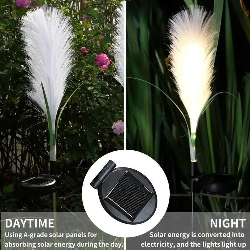 Schilf Solar-Powered LED Lights Outdoor Lawn Garden Decor Christmas Festive Atmosphere Lavender Lawn Waterproof Landscape W250607