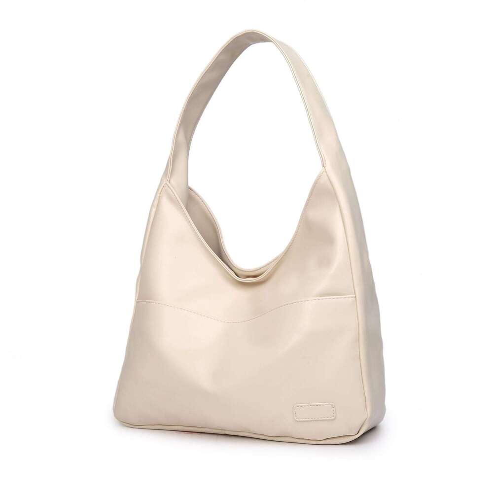 2025 New Lazy Style Soft Leather Tote Women Fashionable Shoulder for College Students Underarm Bag