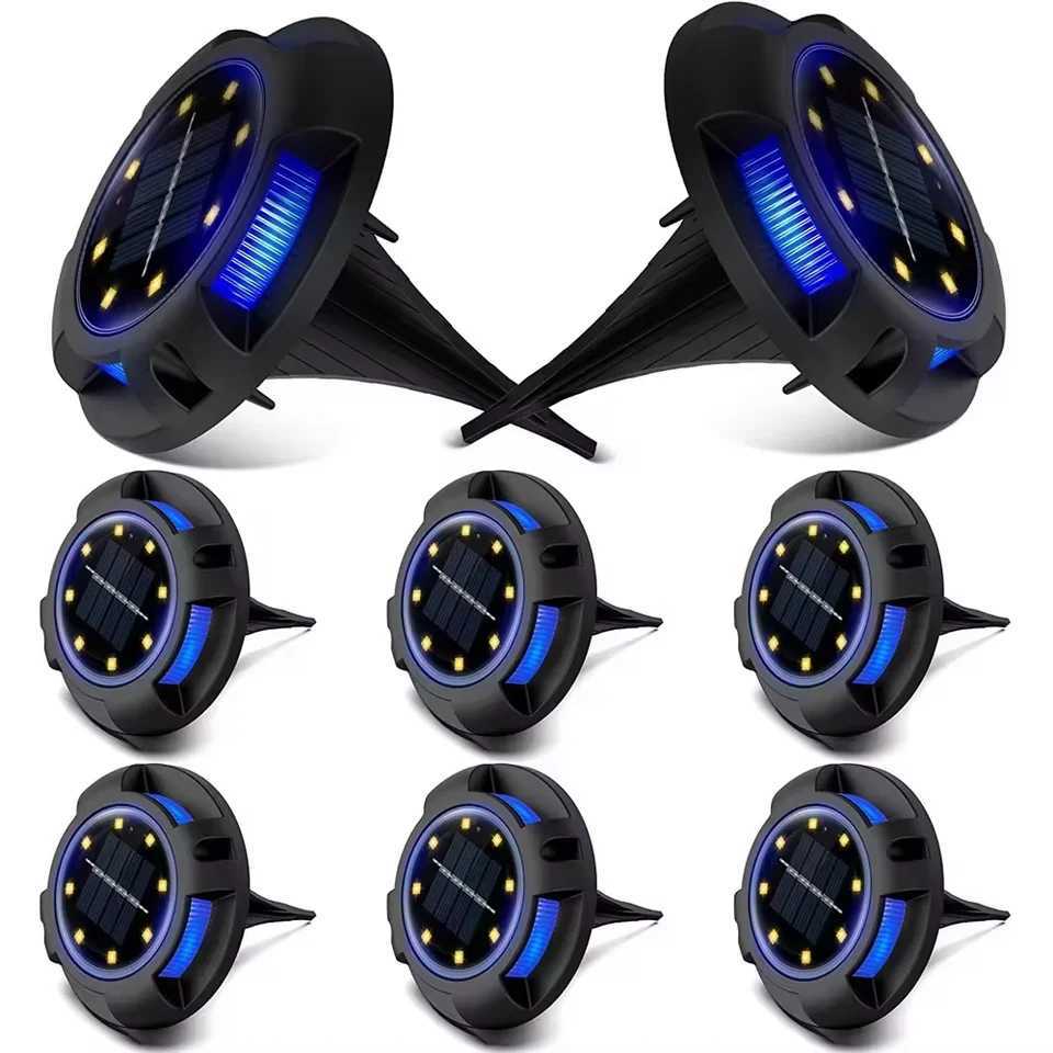 Solar Lights Outdoor With 12 LEDs Bright Multi-Color Solar Ground Lights For Pathway Garden Yard Lawn Walkway DecorationsXJ250606