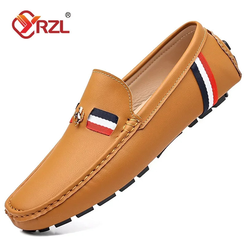 YRZL Loafers Men Casual PU Leather Loafers Mens Shoes Italian Comfortable Moccasins Formal Slip on Driving Shoes for Men 250605
