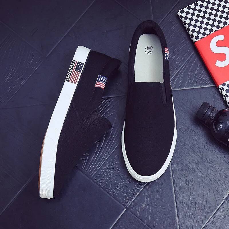 Ddmyoutdoor Canvas Men Slip On Casual Classic Comfortable Flat Shoes Fashion Black S Sneakers Outdoor Shoes