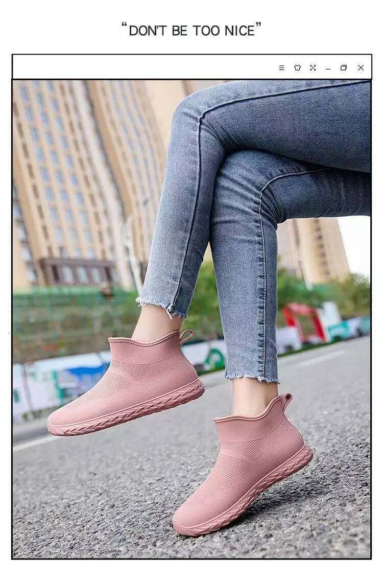 Ddmyoutdoor Women S Four Seasons Solid Color PVC Water Shoes Fashion Casual Flat Low Boots Daily Outside To Wear Rain Outdoor Shoes