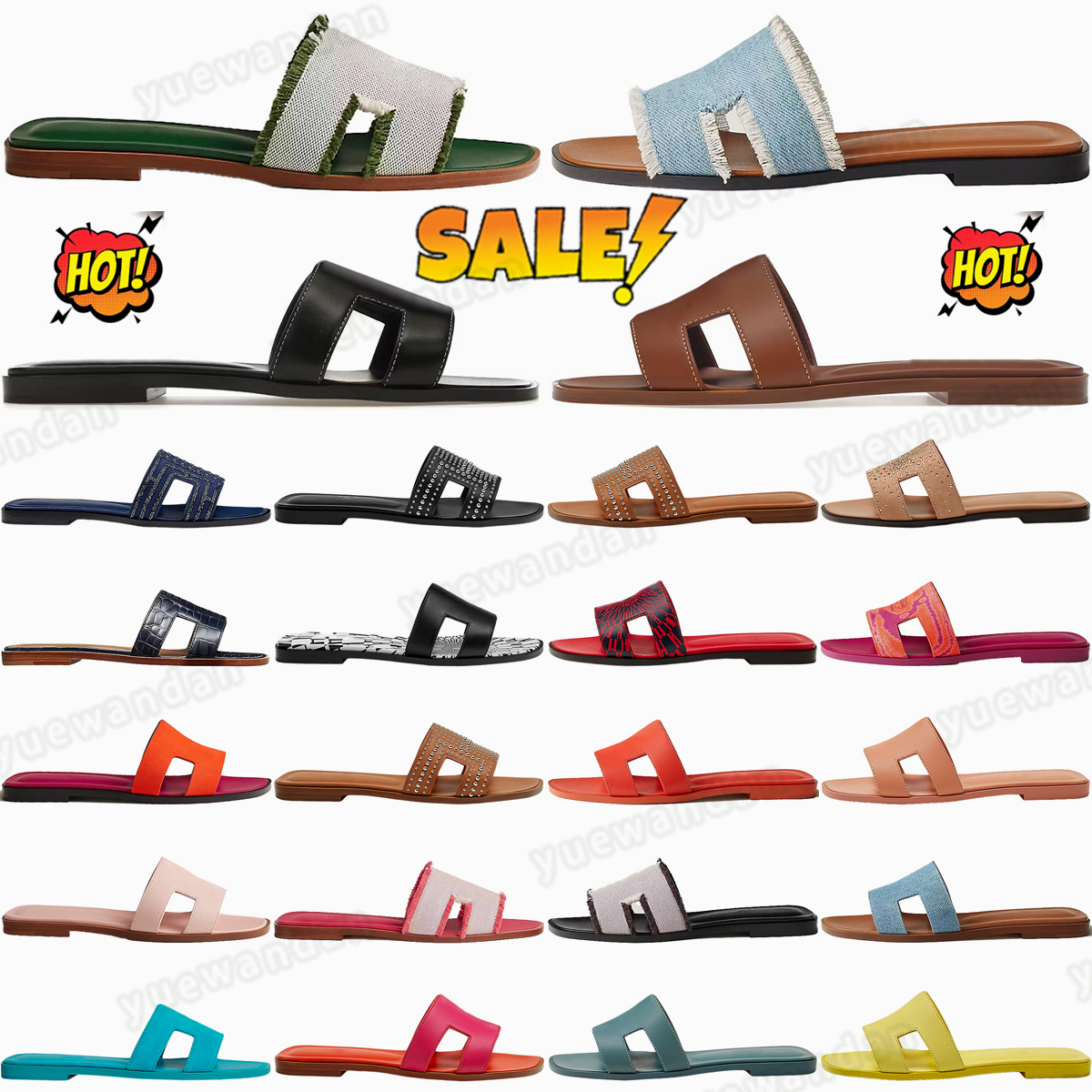 designer sandal oran sandals claquette famous women sandale Box Nior Bleu Clair Denim Womens sandalias luxury Leather Blanc Rose Gold Box Calfskin