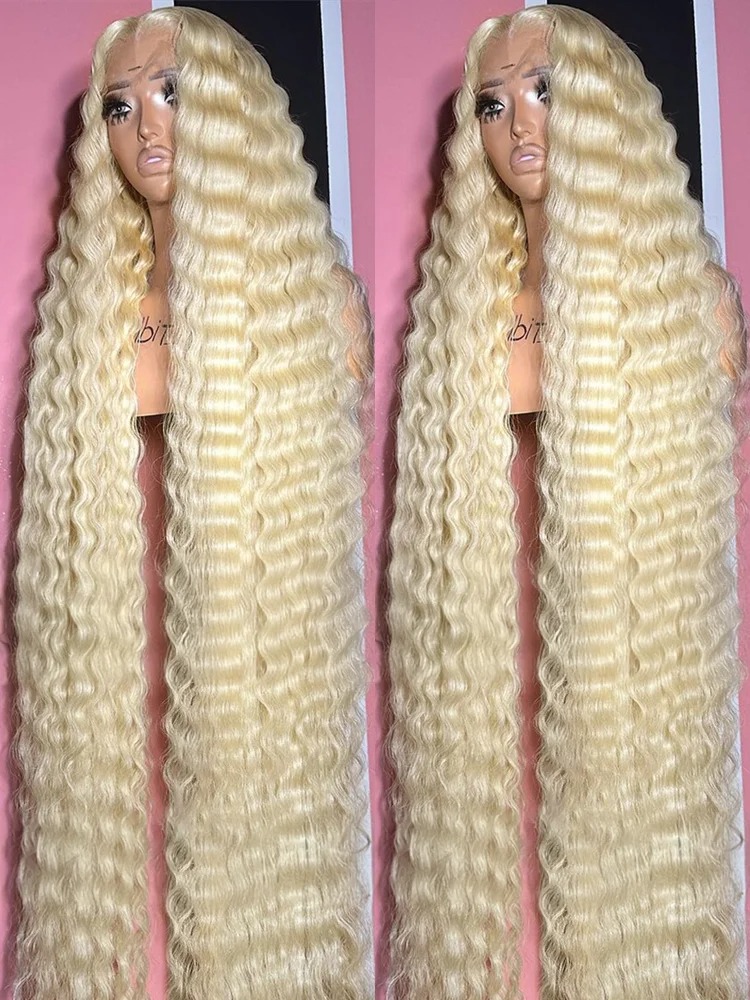 613 Blonde Deep Wave 13x6 HD Lace Frontal Wig Curly Wigs 13x4 Lace Front Human Hair Wig Blonde Remy Colored Water Wave Wigs Synthetic