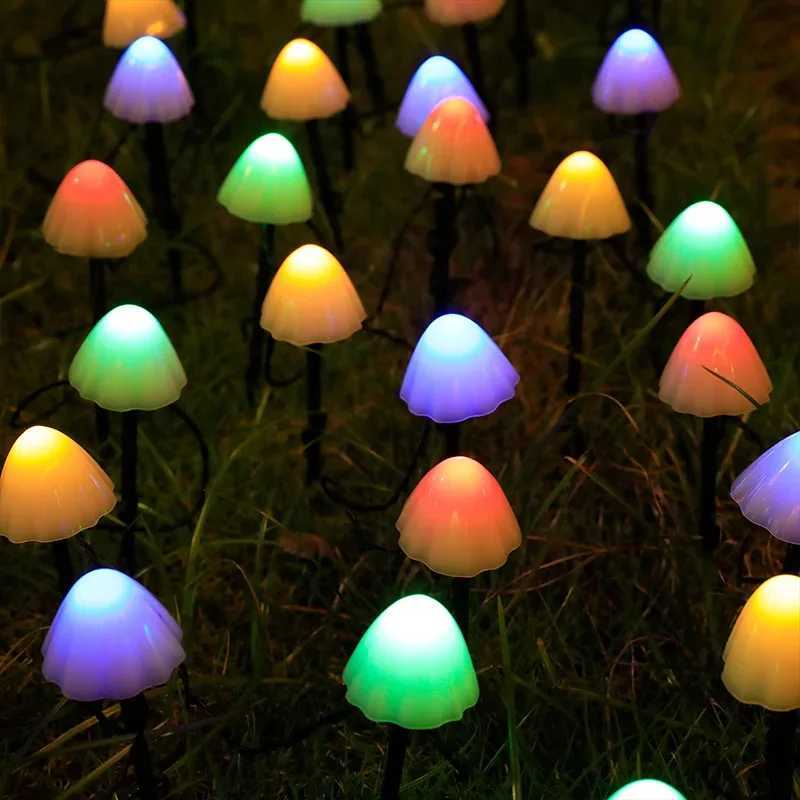 New Outdoor Solar Mushroom LED Lantern Eight Modes Night Lights Courtyard Garden Lawn Floor Lamp Atmosphere Layout Small Lantern W250607