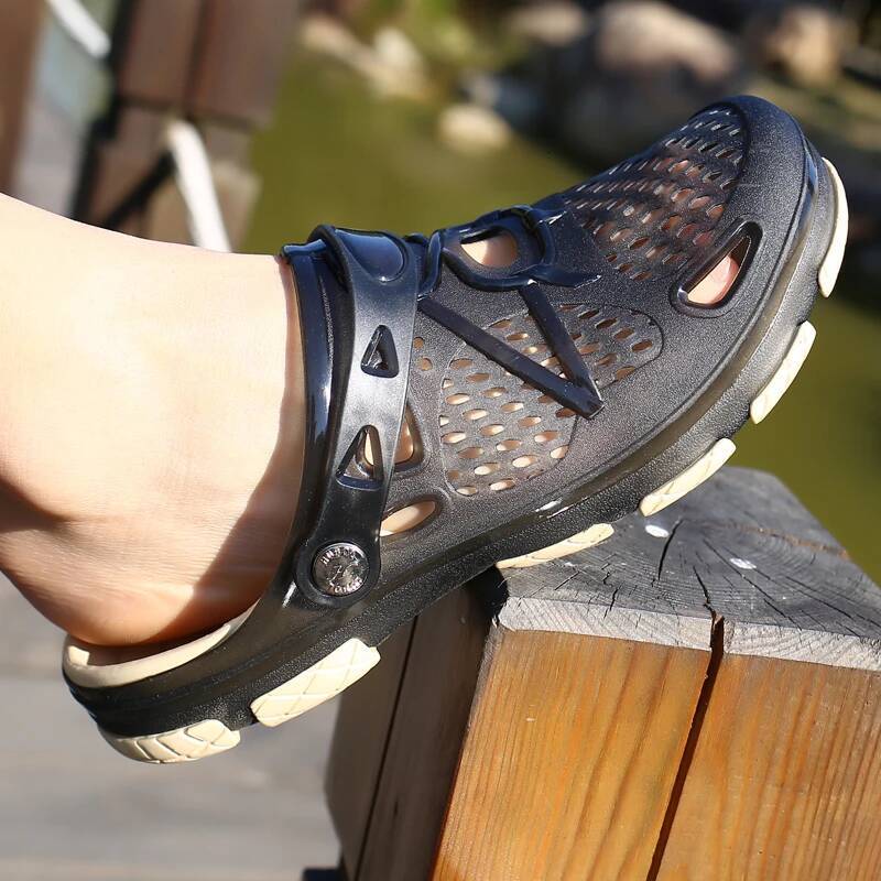 Ddmyoutdoor Fashion Men Slippers Casual Sandals Anti Slip Wear Resistant Breathable Cushioning Color Blocking Design Versatile Sport Shoes Beach outdo