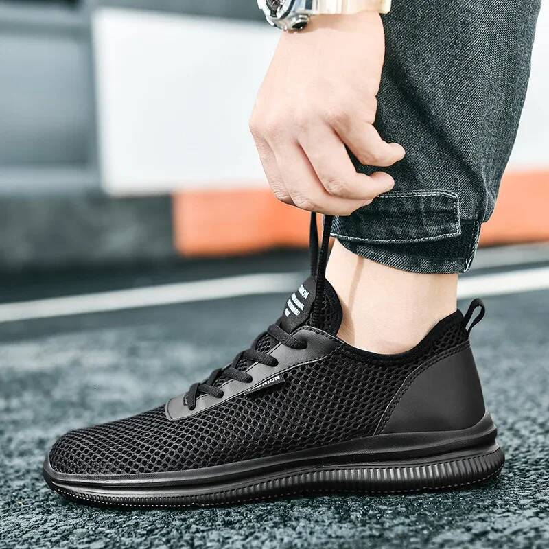 Ddmyoutdoor MAEDEF Summer Mesh Men S Sneakers Breathable Lightweight Mens Casual Lace Up Walking Footwear Comfortable Man Shoes Outdoor Shoes