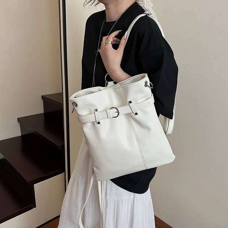 LEFTSIDE PU Leather Crossbody Lady Shoulder Bag for Women 2025 Summer New Trend Fashion Handbags School Bags Backpacks