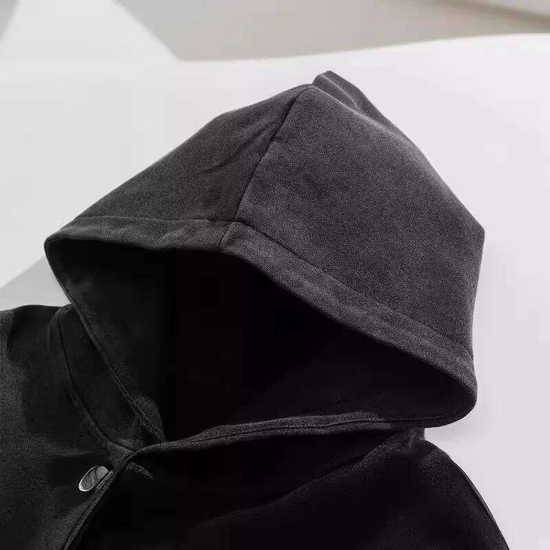 2024 type record autumn new wash letters do old cotton hoodie men's American fashion brand casual loose pullover top tide