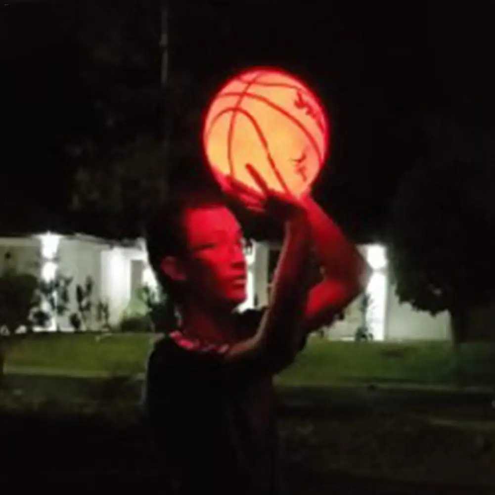 Wholesale Light Up Basketball High Brightness LED Growing Rubber Basketball Ball For Training Freestyle Performances XJ250606