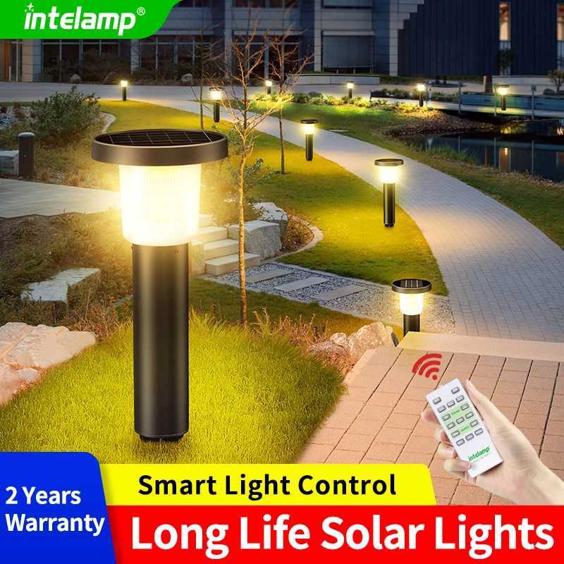 Intelamp 2 Pack Solar Pathway Lights Outdoor Stainless Steel Lawn LampFor Walkway Villa Garden Courtyard District Residential W250607