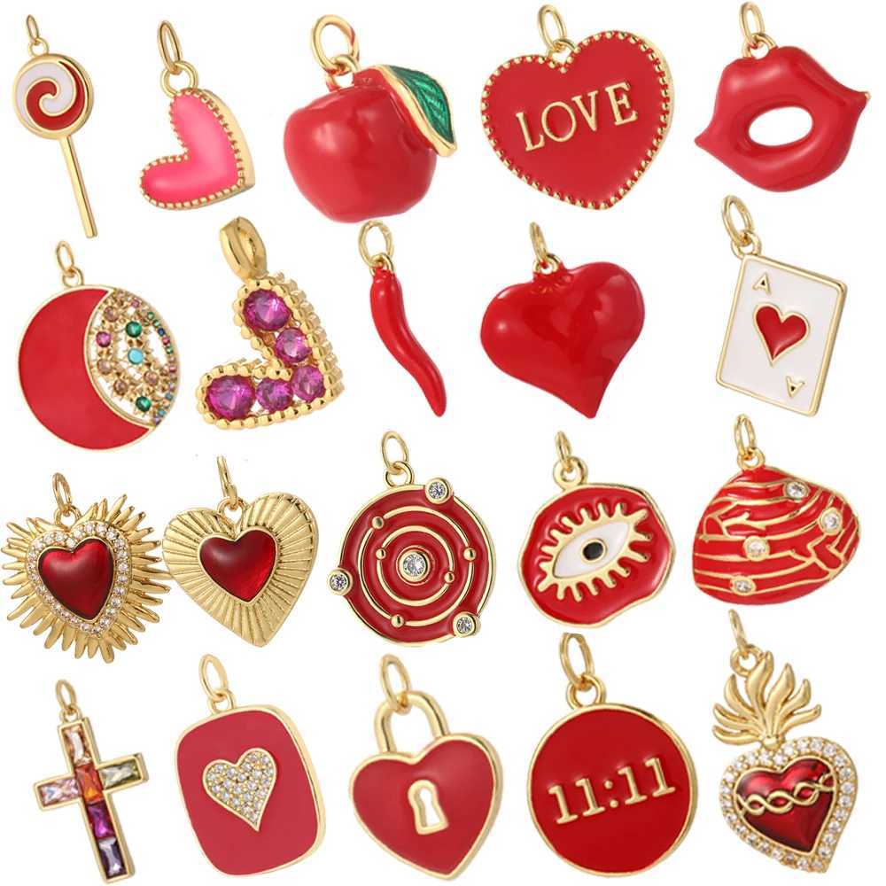 Cute Heart Charms for Jewelry Making Supplies Gold Color Tarot Card Charm Pendants DIY Woman Earrings Necklace Bracelet Pendant XJ250607