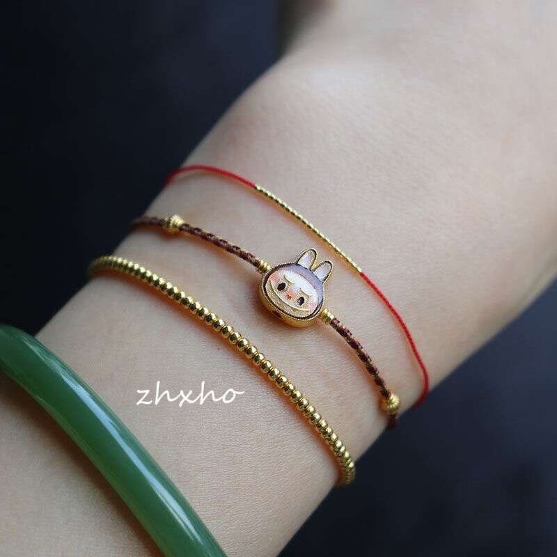 Cute Cartoon Labubu Woven Bracelet Fashion Versatile 2025 New Hand Jewelry Gift for Girlfriend